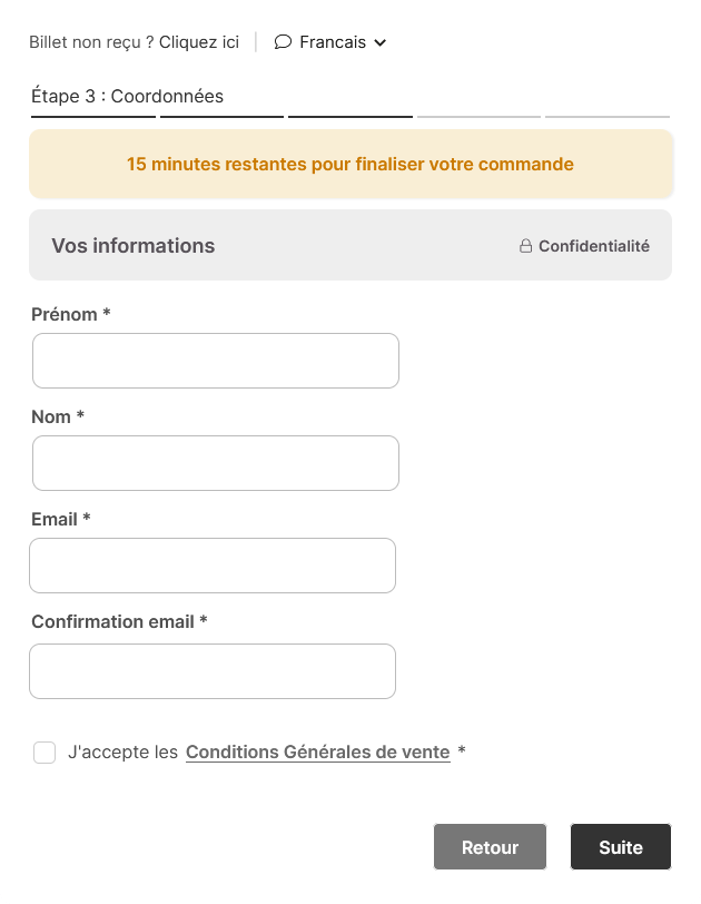 Etape formulaire